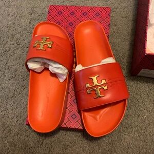 Tory Burch Bold Orange Slides